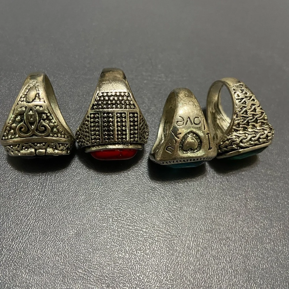 Vintage Style Gemstone Rings Tops Stone Rings Sz 7.5 Women’s -New - Picture 2 of 7